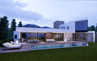 Infografía de arquitectura chalet en Málaga