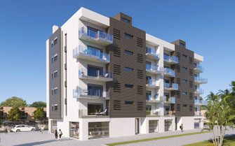 Infografía de arquitectura. Edificio en Juan de Borbón, Murcia