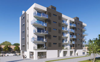 Infografía de arquitectura. Edificio en Juan de Borbón, Murcia