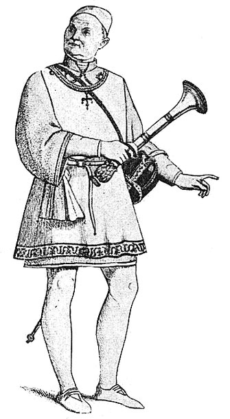 Fig. 9. Sergent-d’armes. Mitte des 15. Jahrhunderts. Nach dem Turnierbuch des Königs Rene. (Nach Bonnard, Costumes des 13. 14. et 15. Siecles. Vol. 2. pl. 24.)
