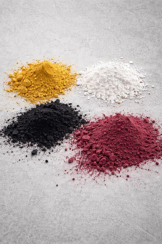 deep black pigment wit pigment geel pigment beton pigmenten pigmentenkleuren rood groen legergroen beton met pigment 