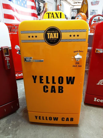 Retro Kühlschrank Taxi Yellow Cab