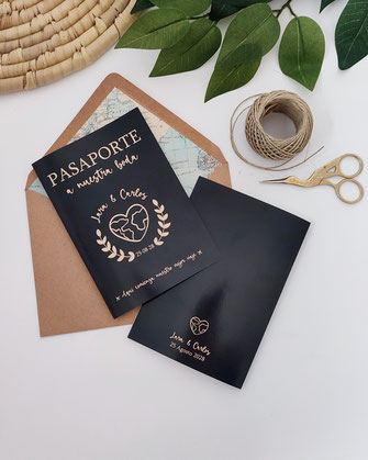 invitación boda viajera