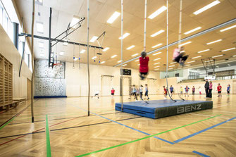 Innenansicht einer Turnhalle für Schulsport in Vorarlberg