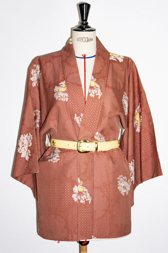Kimono japonais vintage femme en soie