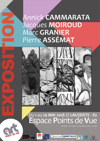 Affiche de l'exposition du mois de mai 2018 à Lauzerte à l'Espace Points de Vue