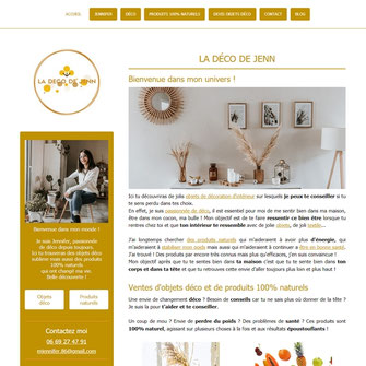 site web de Jennifer Martin, produits naturels et objets déco, réalisé avec e-cime
