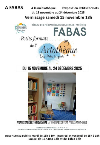 Elisabeth Augendre expose aux Petits Formats à la médiathèque de Fabas novembre-décembre 2025 ses peintures originales