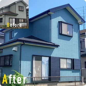 一軒家の塗替えリフォーム塗装事例（平塚市・秦野市）