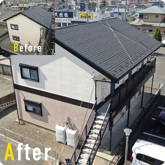アパートの塗替えリフォーム施工事例（平塚市・秦野市）