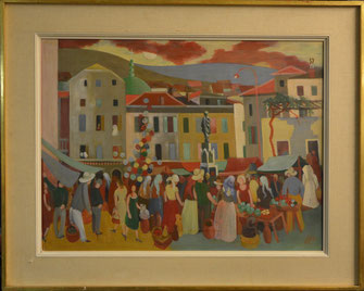 Markt in Dubrovnic  Willy Fries (1907-1980)