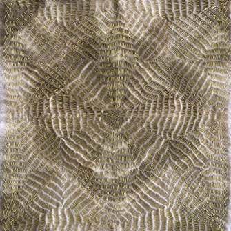 Kantha, pflanzengefärbte Baumwolle, 20x20 cm, "Galaxy""