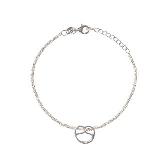 Schmuckstück mit Stuttgart, Baden-Würrtemberg und Süddeuschland Symbolik: Glitzer-Ketten Armband mit Verlängerungskettechen und kleinem Anhänger in Frome einer schwäbischen Laugen-Brezel von perlenpool
