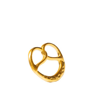  Großer Brezel Anhänger aus massivem 925 Silber gefrtigt und gelbgold vergoldet.