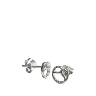  Edle Brezelform-Ohrringe, kleine Ohrstecker Brezel, silber, handmade Schmuck, ideal als Geschenk, Souvenir aus Stuttgart oder Accessoire für Trachtenmode.