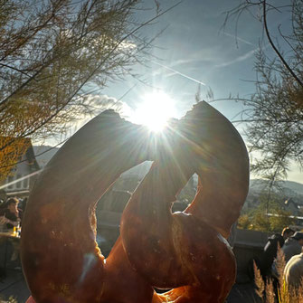 eine frische Brezel und dazu Sonne, echte Schnuck-Brezel aus Stuttgart