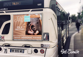 Publicité pour cul de bus, pour un SPA à Bordeaux