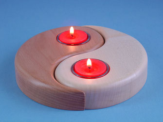 Yin Yang Tischlicht Drechseln Drechslerei Holzartikel Kunsthandwerk Holz, Geschenk Geschenkartikel Mitbringsel Kunst