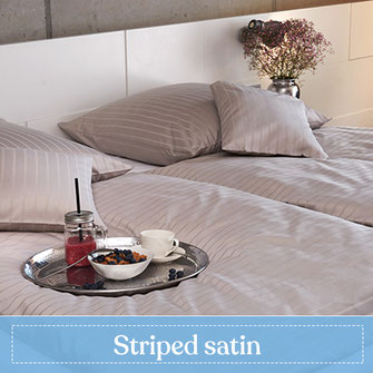 Striped satin hotel bed linen 100% cotton and blended fabric