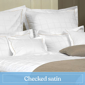 Plaid white Hotel bed linen 100% cotton and blended fabric