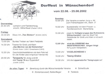 Bild: Wünschendorf Erzgebirge Dorffest 2002