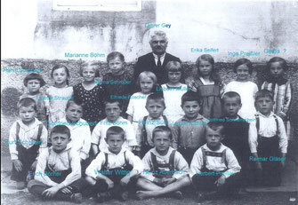 Bild: Wünschendorf Erzgebirge Oswald Gey mit Klasse 1929 Wünschendorf