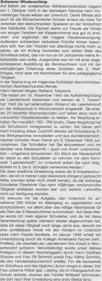 Bild: Wünschendorf Erzgebirge Wagler Herbert Schule Wünschendorf