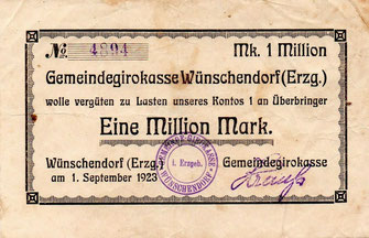 Bild: Wünschendorf Erzgebirge Notgeld 1923