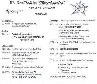 Bild: Wünschendorf Erzgebirge Dorffest 2004
