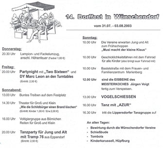 Bild: Wünschendorf Erzgebirge Dorffest  2003