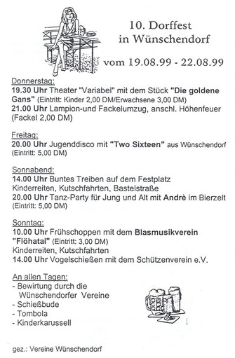 Bild: Wünschendorf Erzgebirge Dorffest 1999