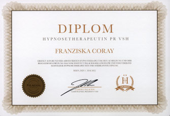 Diplom Hypnosetherapeutin PR VSH
