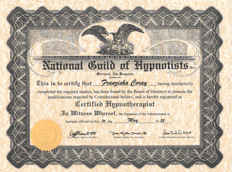 Zertifikat - National Guild of Hypnotists
