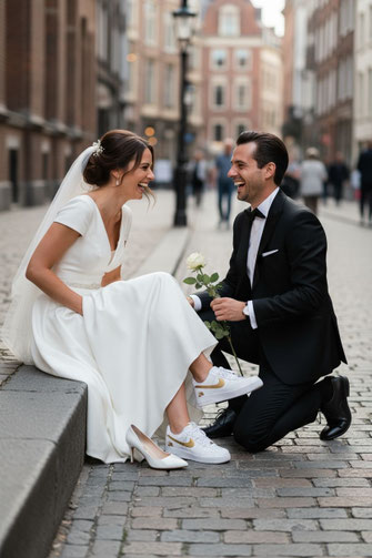 painted wedding shoes sneakers for brides and grooms 