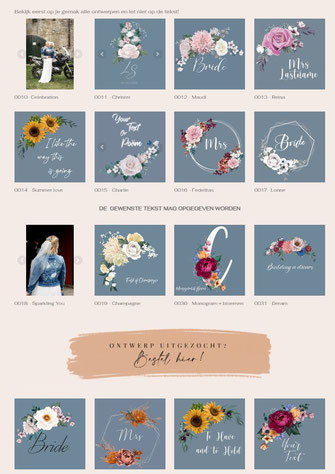 bloemen op spijkerjasje voor bruid