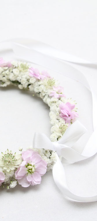 Blumenkranz für Kopf weiss rosa