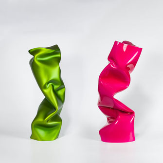 Turn Up | green and pink, 2023, Aluminium lackiert, 83 x 36 x 287 cm, nummeriert, Gussstempel, Künstlerstempel