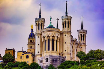 La Basilique de Fourviere, l'un des symboles de la ville de lyon et de son Patrimoine classé à l'unesco