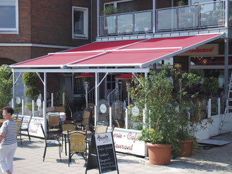 Flächenmarkise für Terrasse in der gastronomie