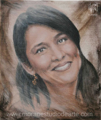 Retrato al oleo Mauricio Moran Estudio De Arte regalo para novia
