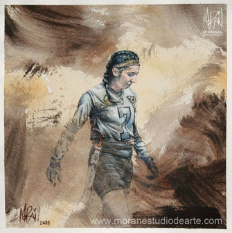 Retrato al oleo Mauricio Moran Estudio De Arte Flag Football