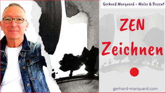 Thumbnail/Link zu einem youtubevideo. Selbstportrait vor Zeichnung mit Bäumen