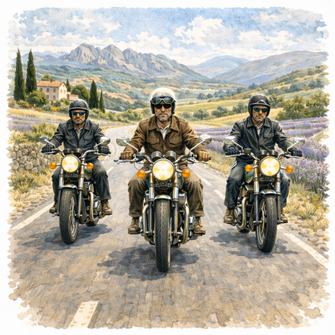 Groupe de bikers au gîte "Les Roche"