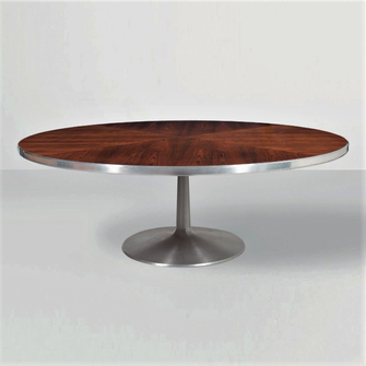  Round Rosewood Dining Table with Pedestal Base by Poul Cadovius for Cado, Denmark, circa, 1960 - SOLD