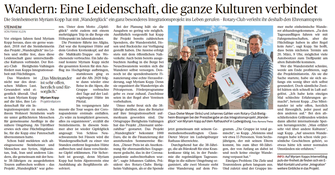 Pressebericht über Myriam vom Outdoor-Blog Puls der Freiheit – Artikel zu Wandertouren, Bergabenteuern, Naturprojekten und dem Integrationsprojekt Wanderglück