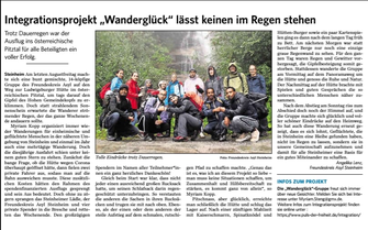 Pressebericht über Myriam vom Outdoor-Blog Puls der Freiheit – Artikel zu Wandertouren, Bergabenteuern, Naturprojekten und dem Integrationsprojekt Wanderglück