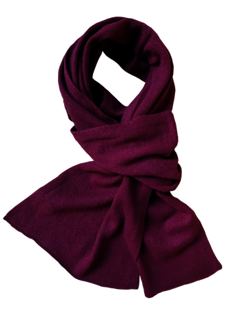 Handmade knitted scarf of pure cashmere, black color, isolated