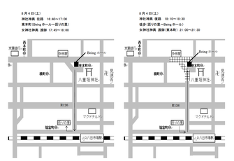 8/4,女神輿往路・復路図,平成30年,八重垣神社,祇園祭