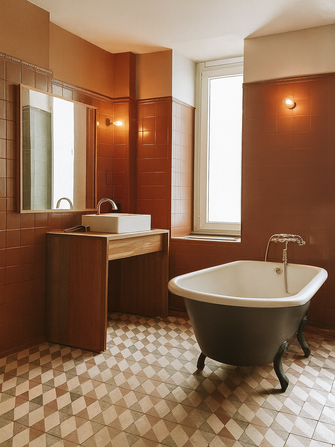 Badezimmer in Alt Berlin Braun