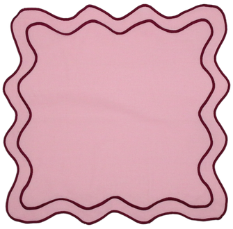Stoffservietten mit Wellenrand Candy Rose mieten für Hochzeit & Event